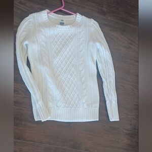 Old Navy White Cable Knit Sweater